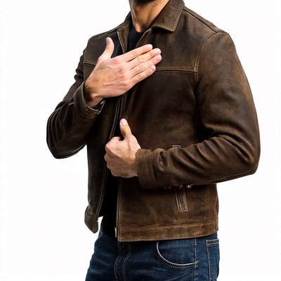Vanguard Zip-Up Leather Jacket