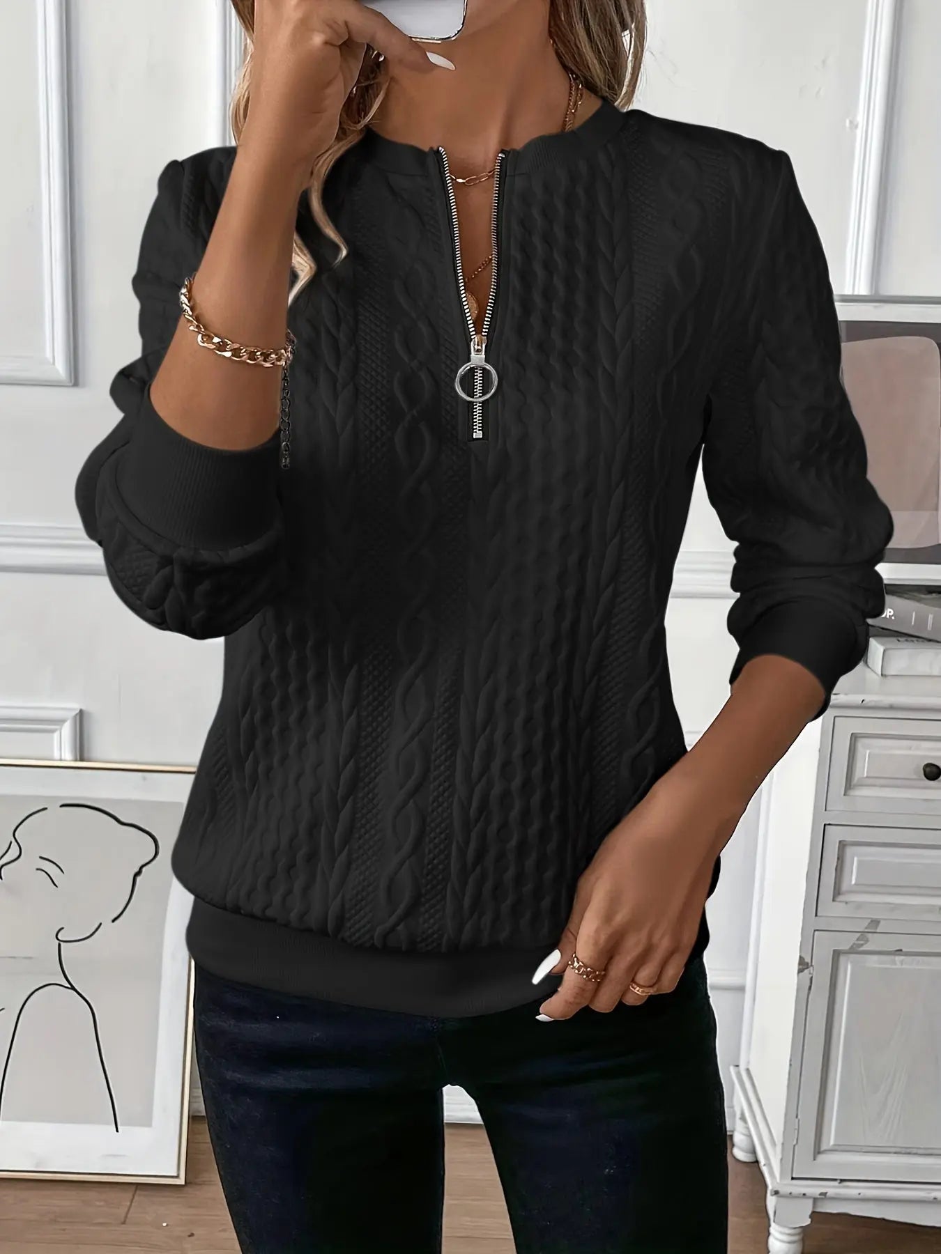 Amy | Sweater with Zipper Elsen Amsterdam
