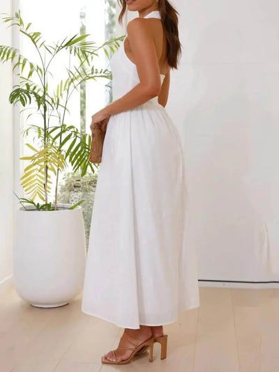 Waist Little Black Halter Neck Dress Mid Length Dress Elsen Amsterdam