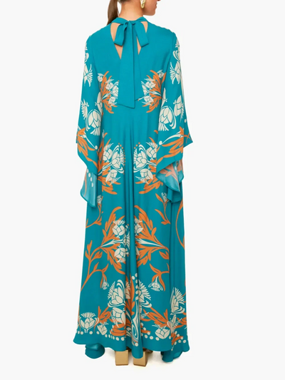 Vintage Stunning Print Maxi Dress Elsen Amsterdam