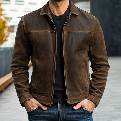 Vanguard Zip-Up Leather Jacket
