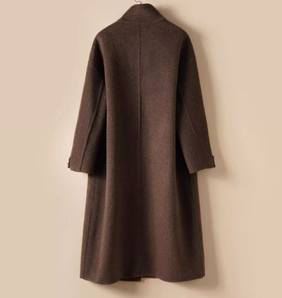 Long Stand-up Collar 100% Wool Coat