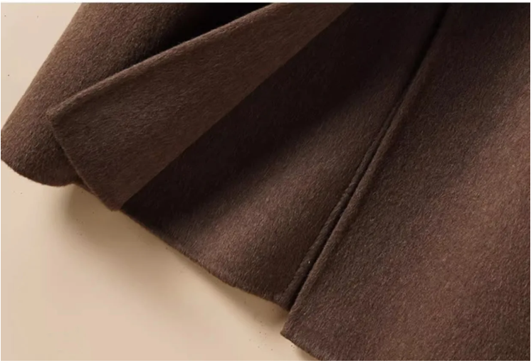 Long Stand-up Collar 100% Wool Coat