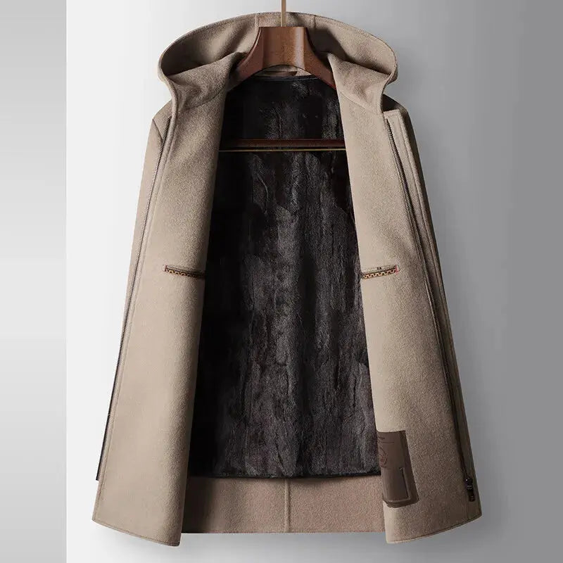 100% Woolen Hooded Coat Elsen Amsterdam