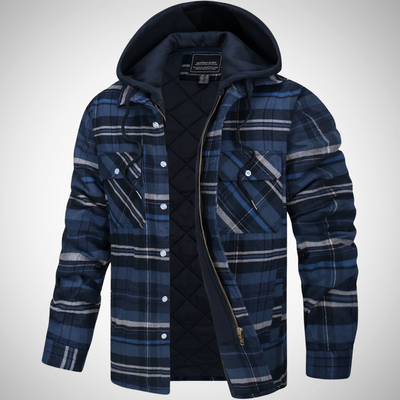 Plaid Quilted Hoodie Jacket
