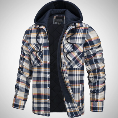 Plaid Quilted Hoodie Jacket