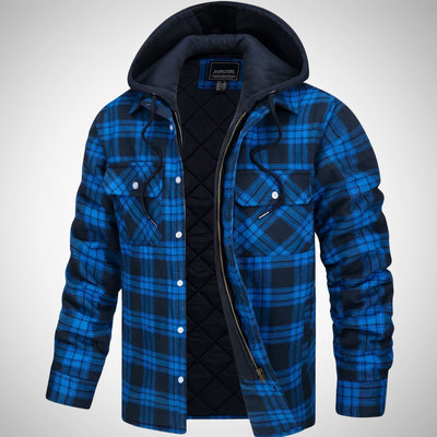 Plaid Quilted Hoodie Jacket