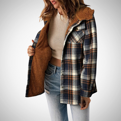Plaid Sherpa Jacket for Women