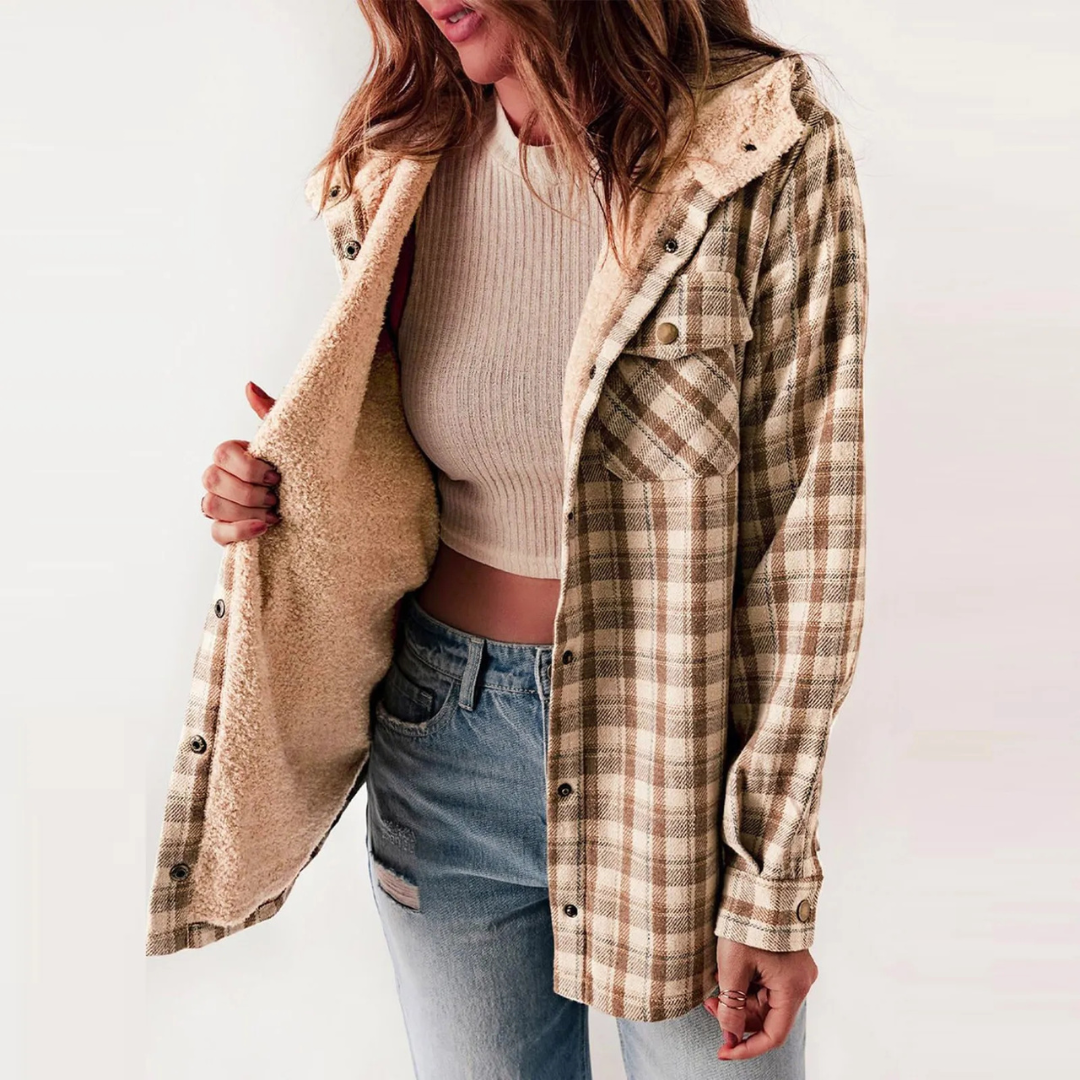 Plaid Sherpa Jacket for Women