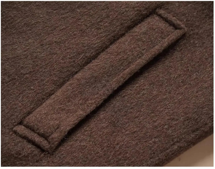 Long Stand-up Collar 100% Wool Coat