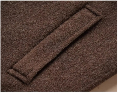 Long Stand-up Collar 100% Wool Coat