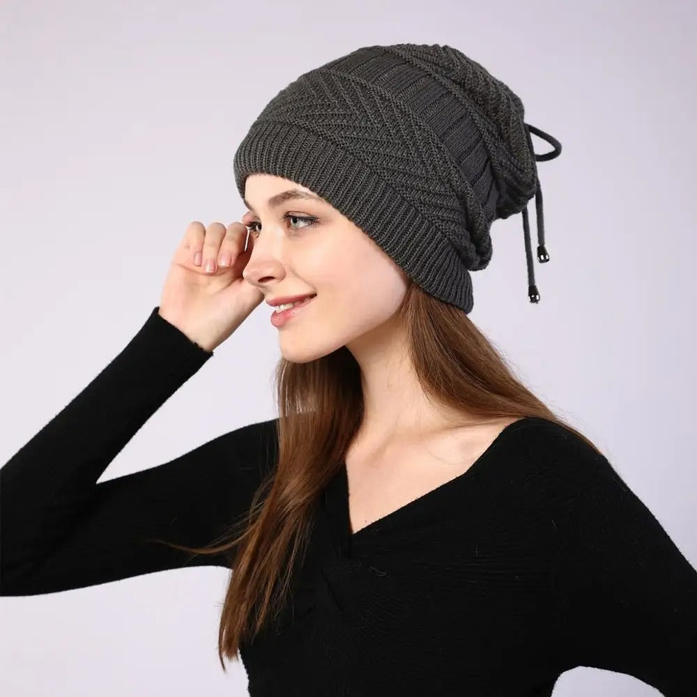 Transformer Beanie-Scarf: Stretchy Knitted Skull Cap & Snood