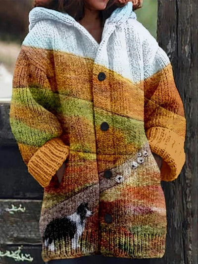 Enchanted Forest Cardigan: Hooded Knit with Animal Friends