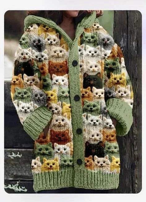 Enchanted Forest Cardigan: Hooded Knit with Animal Friends