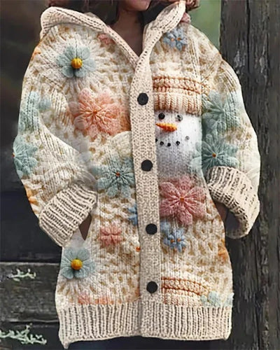 Enchanted Forest Cardigan: Hooded Knit with Animal Friends