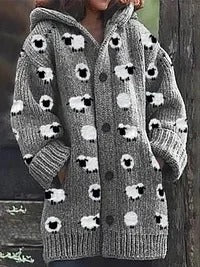 Enchanted Forest Cardigan: Hooded Knit with Animal Friends