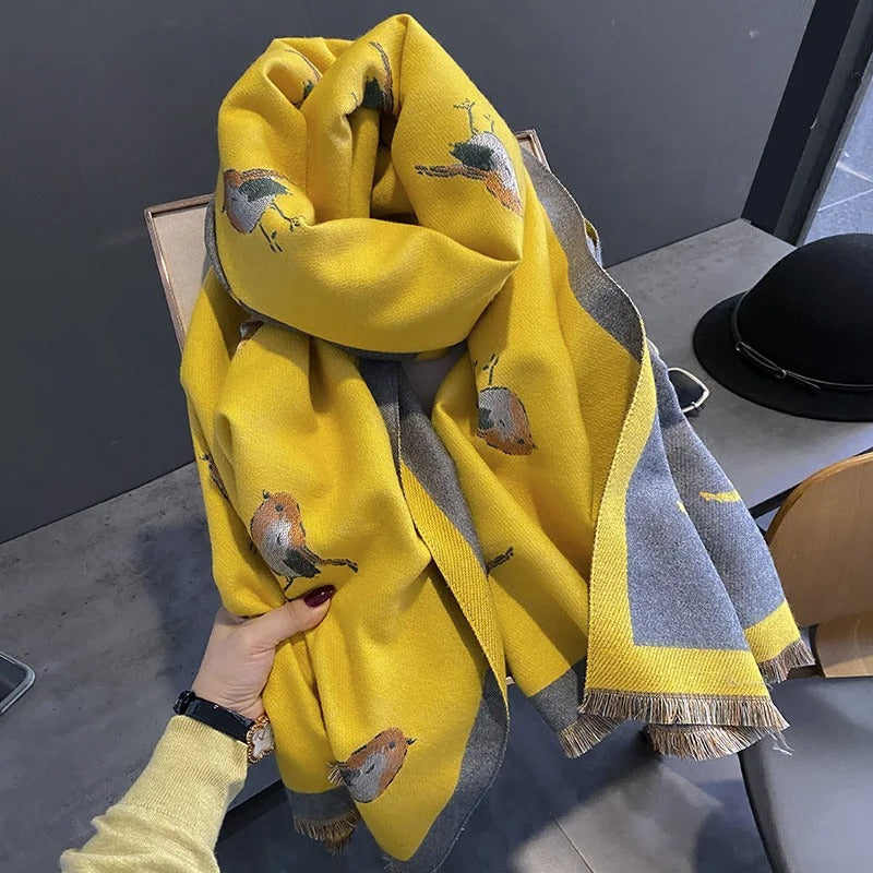 Bird Print Cashmere  Shawls