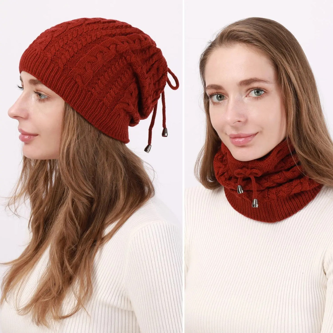 Transformer Beanie-Scarf: Stretchy Knitted Skull Cap & Snood