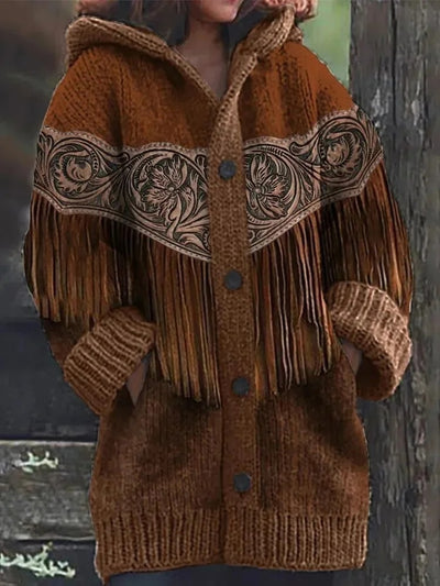 Enchanted Forest Cardigan: Hooded Knit with Animal Friends