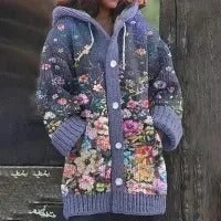 Enchanted Forest Cardigan: Hooded Knit with Animal Friends