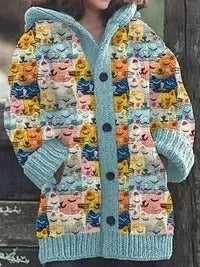 Enchanted Forest Cardigan: Hooded Knit with Animal Friends