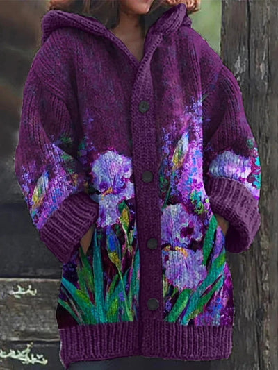 Enchanted Forest Cardigan: Hooded Knit with Animal Friends