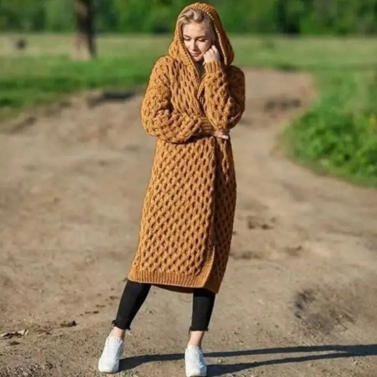 Longline Hooded Knit Coatigan