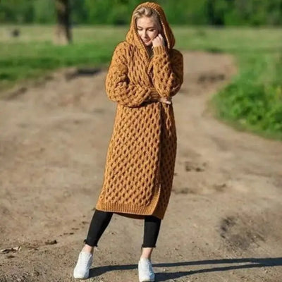 Longline Hooded Knit Coatigan