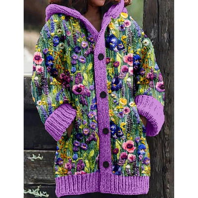 Enchanted Forest Cardigan: Hooded Knit with Animal Friends