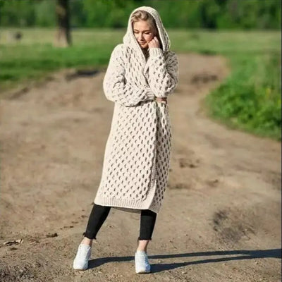 Longline Hooded Knit Coatigan