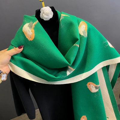 Bird Print Cashmere  Shawls