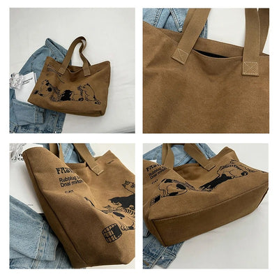 Whiskers & Wonder Canvas Tote