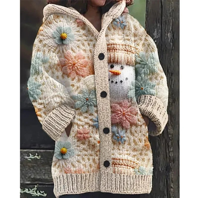 Enchanted Forest Cardigan: Hooded Knit with Animal Friends