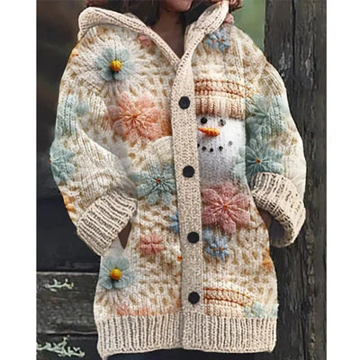 Enchanted Forest Cardigan: Hooded Knit with Animal Friends