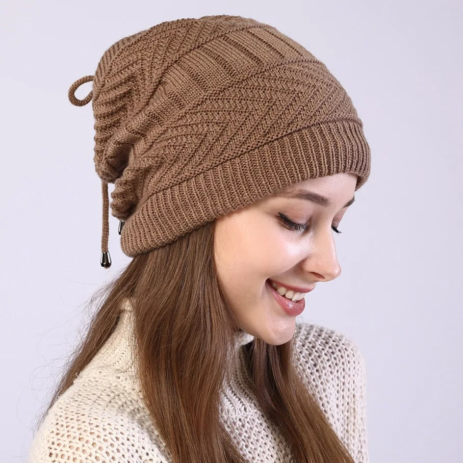 Transformer Beanie-Scarf: Stretchy Knitted Skull Cap & Snood