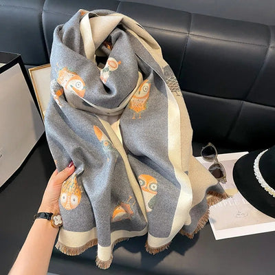 Bird Print Cashmere  Shawls