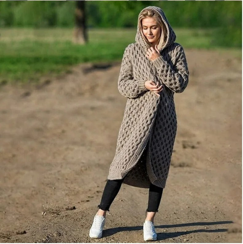 Longline Hooded Knit Coatigan