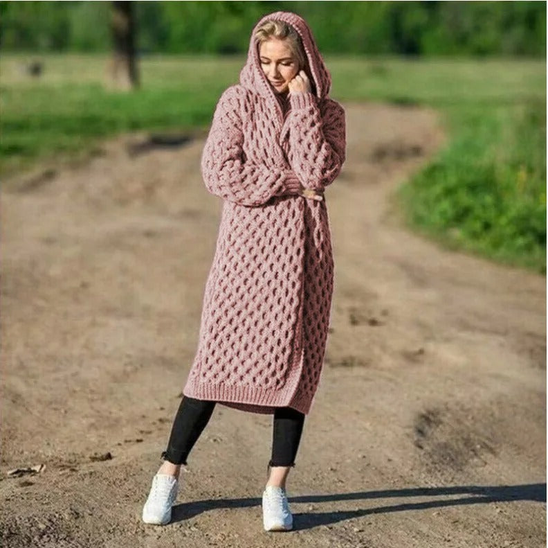Longline Hooded Knit Coatigan