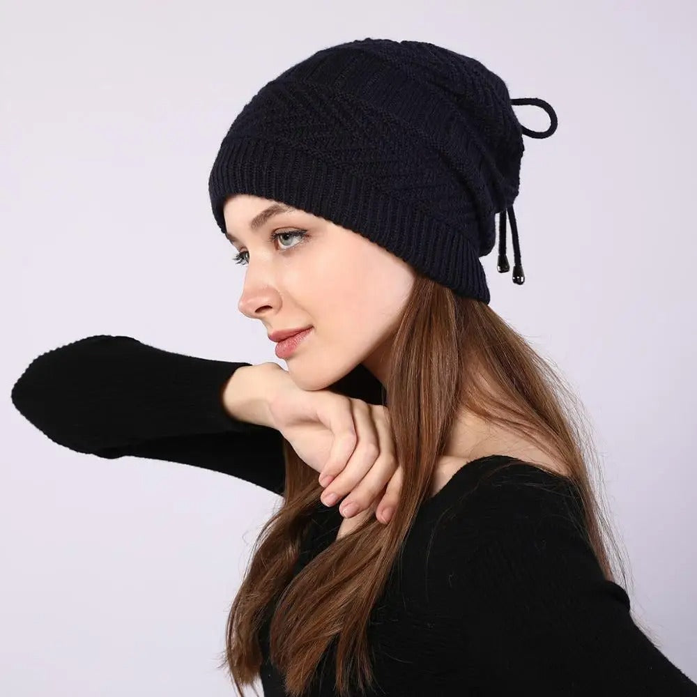 Transformer Beanie-Scarf: Stretchy Knitted Skull Cap & Snood