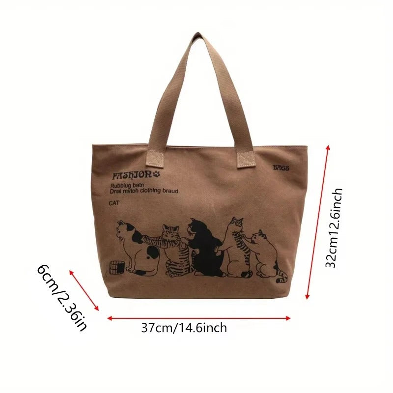 Whiskers & Wonder Canvas Tote