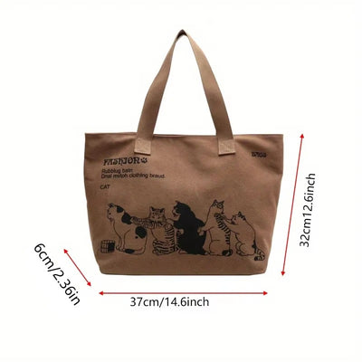Whiskers & Wonder Canvas Tote