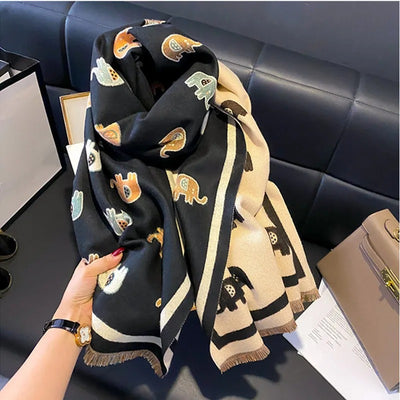 Bird Print Cashmere  Shawls