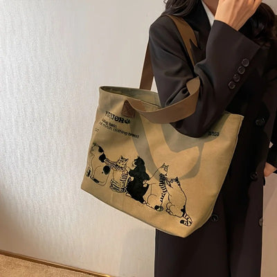 Whiskers & Wonder Canvas Tote