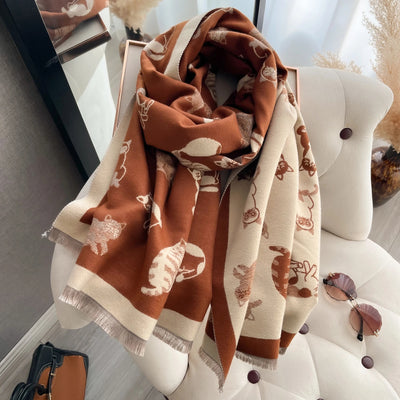 Purr-fectly Elegant Scarf – The Ultimate Winter Accessory for Cat Lovers