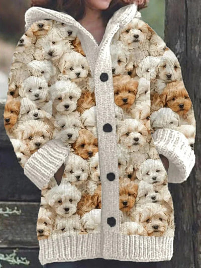 Enchanted Forest Cardigan: Hooded Knit with Animal Friends