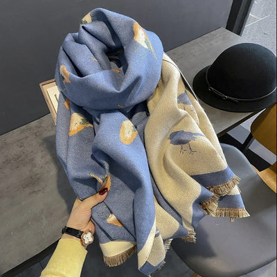 Bird Print Cashmere  Shawls