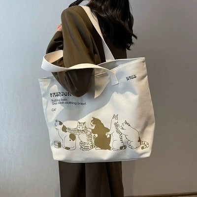 Whiskers & Wonder Canvas Tote