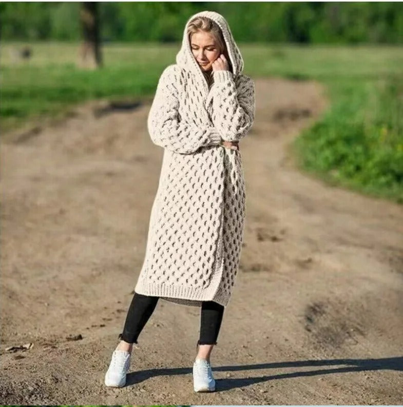 Longline Hooded Knit Coatigan