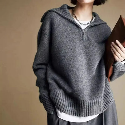 Heather Gray Wool Pullover