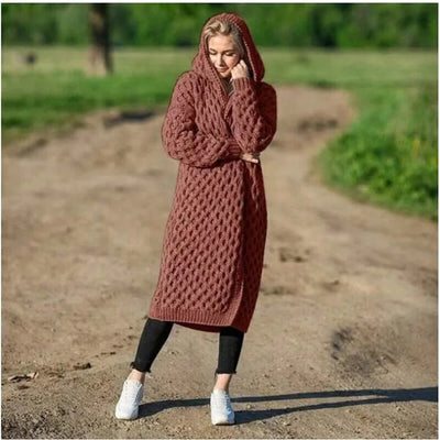 Longline Hooded Knit Coatigan